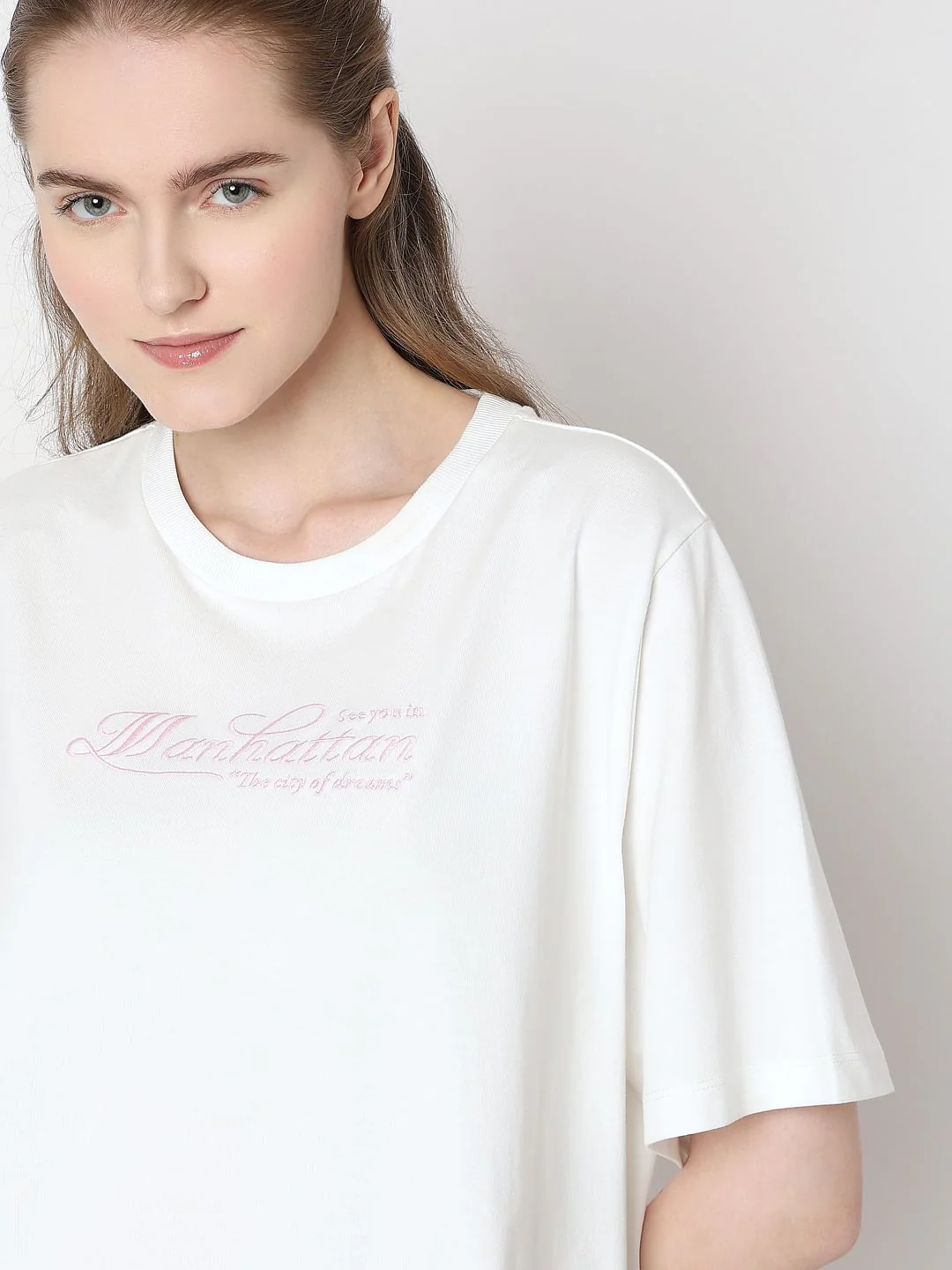 White Text Print Organic Cotton T-Shirt - Image 6