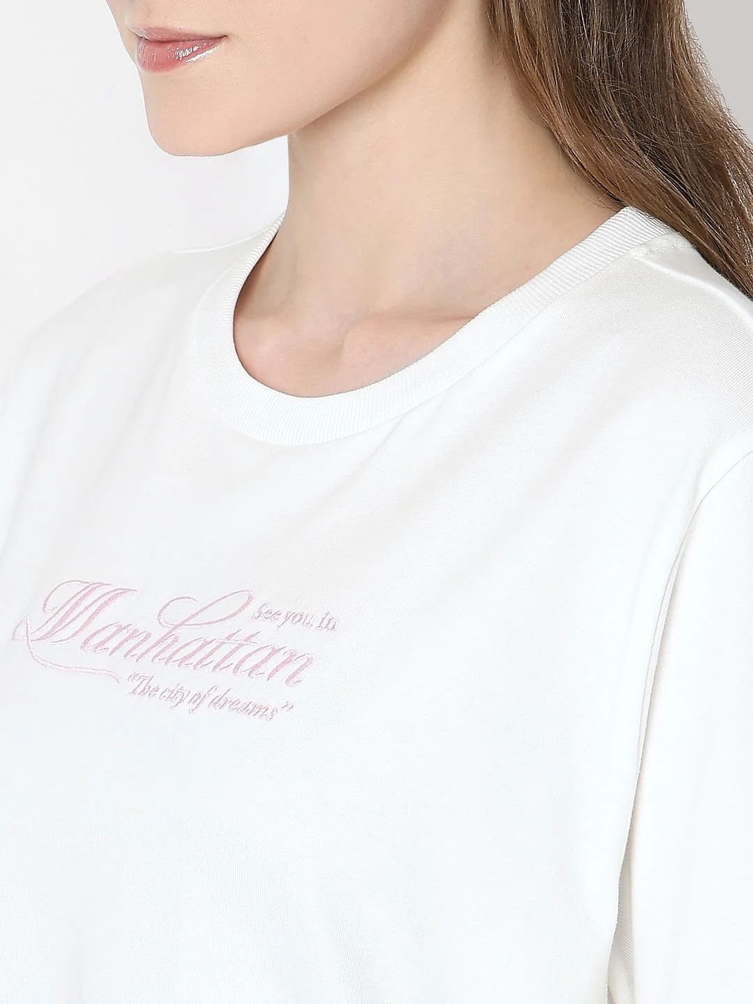 White Text Print Organic Cotton T-Shirt - Image 8