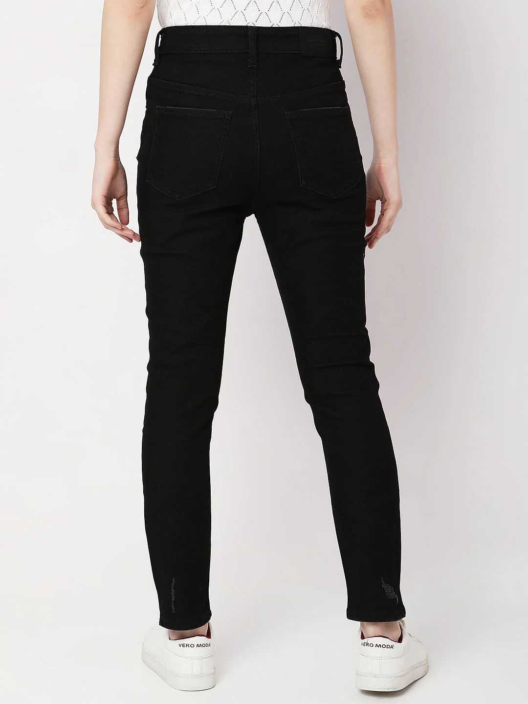 Black High Rise Distressed Wendy Skinny Jeans - Image 4