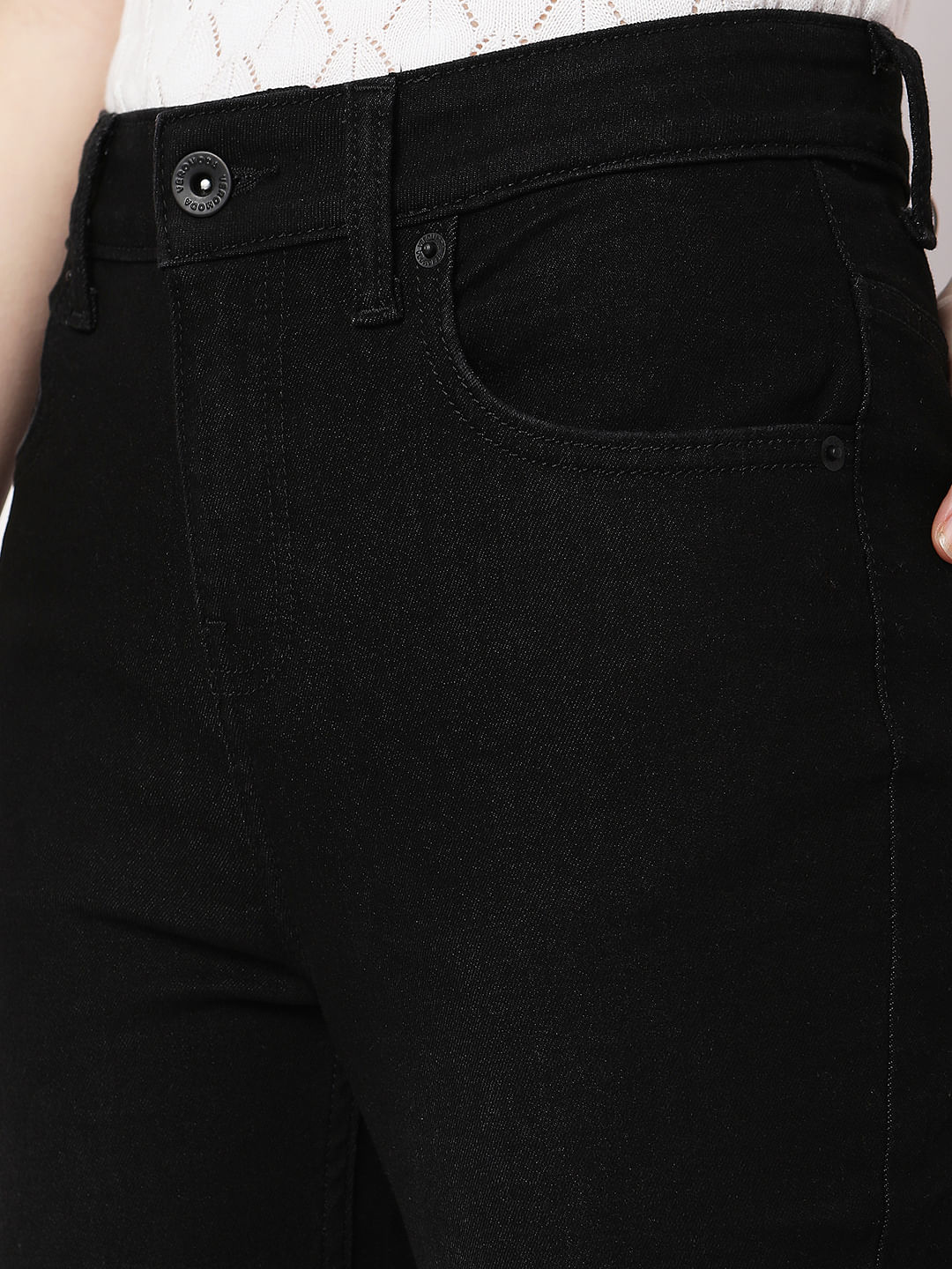 Black High Rise Distressed Wendy Skinny Jeans - Image 5