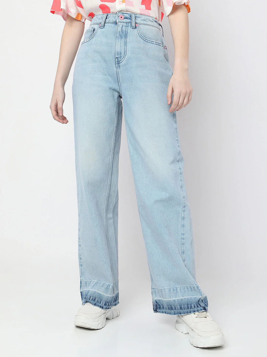 Blue High Rise Jade Straight Fit Jeans - Image 2