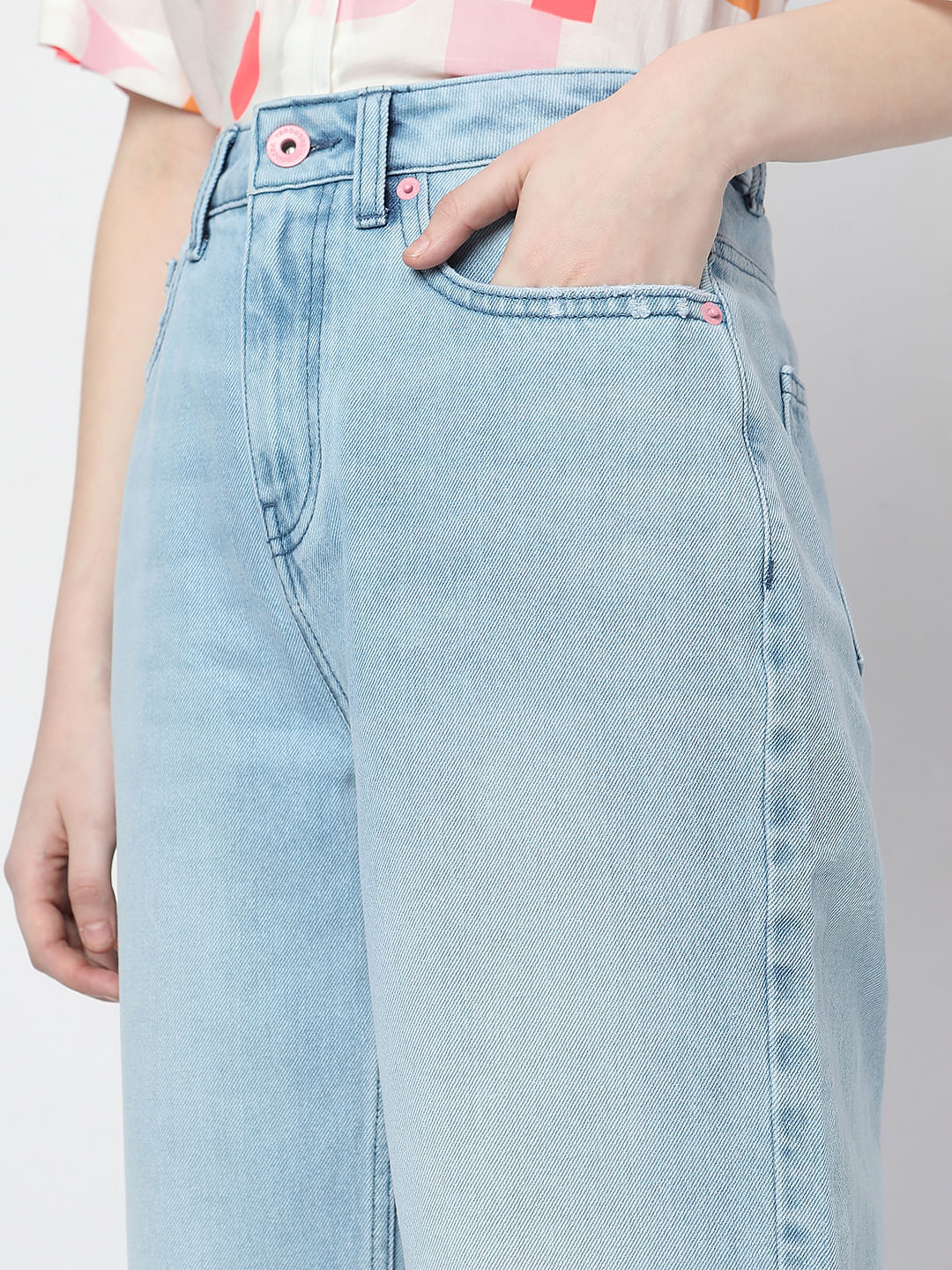 Blue High Rise Jade Straight Fit Jeans - Image 5