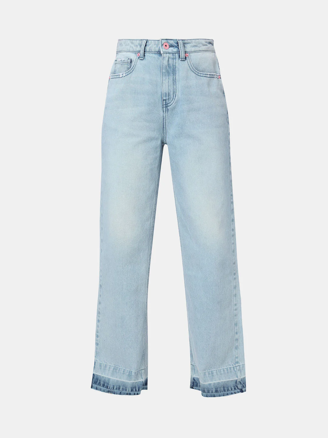 Blue High Rise Jade Straight Fit Jeans - Image 7