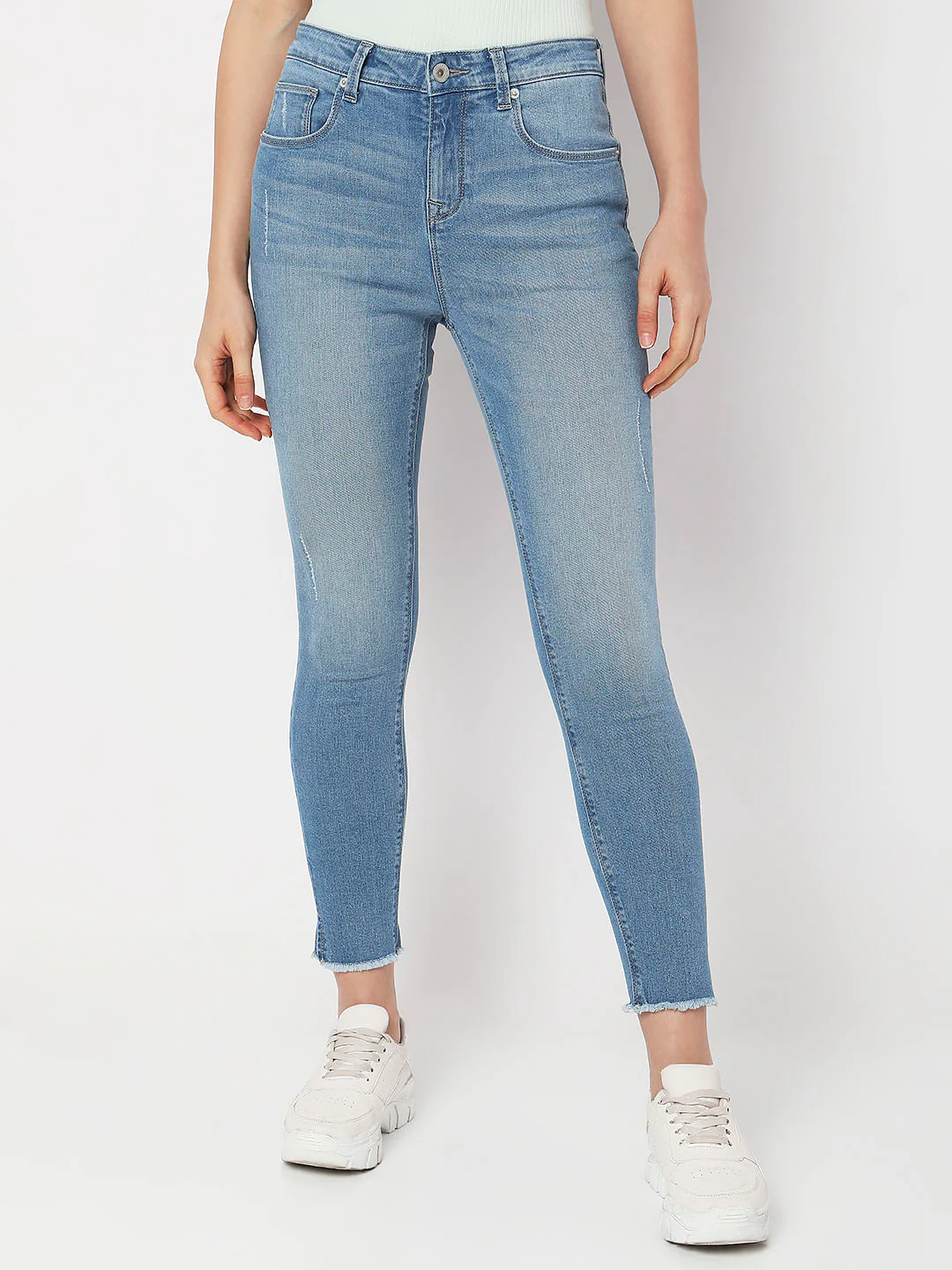 Light Blue High Rise Wendy Skinny Fit Jeans - Image 2