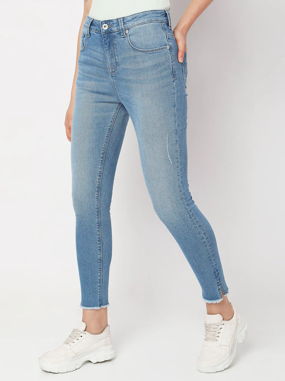 Light Blue High Rise Wendy Skinny Fit Jeans - Image 3