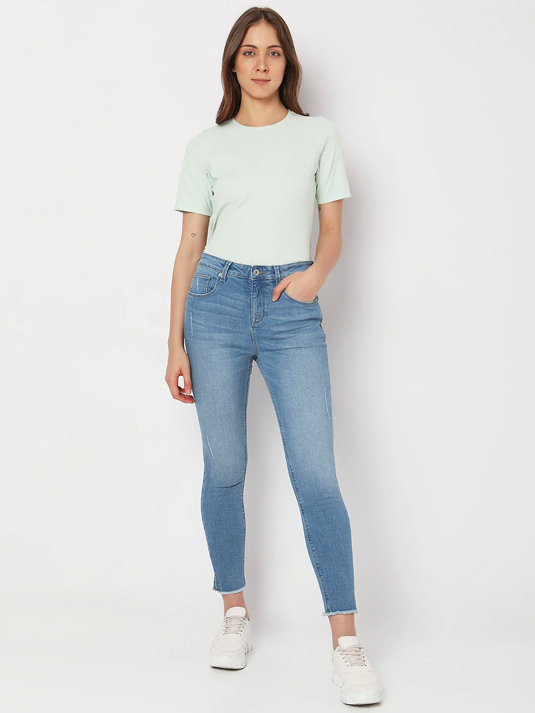 Light Blue High Rise Wendy Skinny Fit Jeans - Image 6