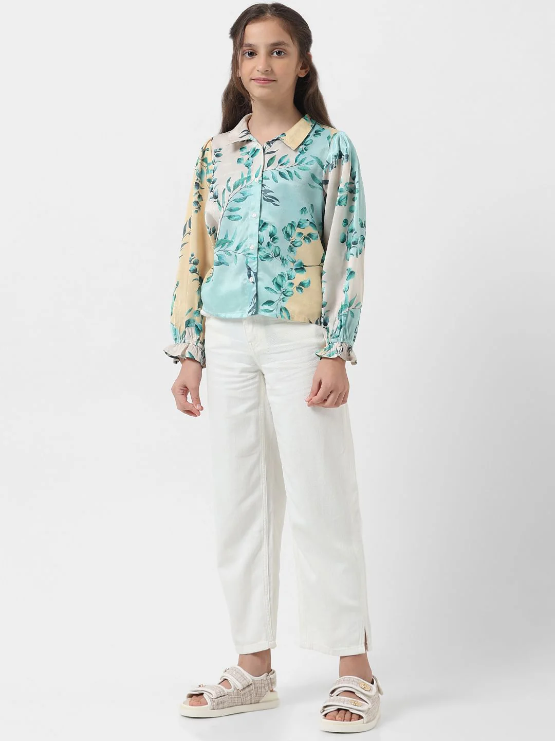 Girl Yellow Colourblocked Shirt - Image 5