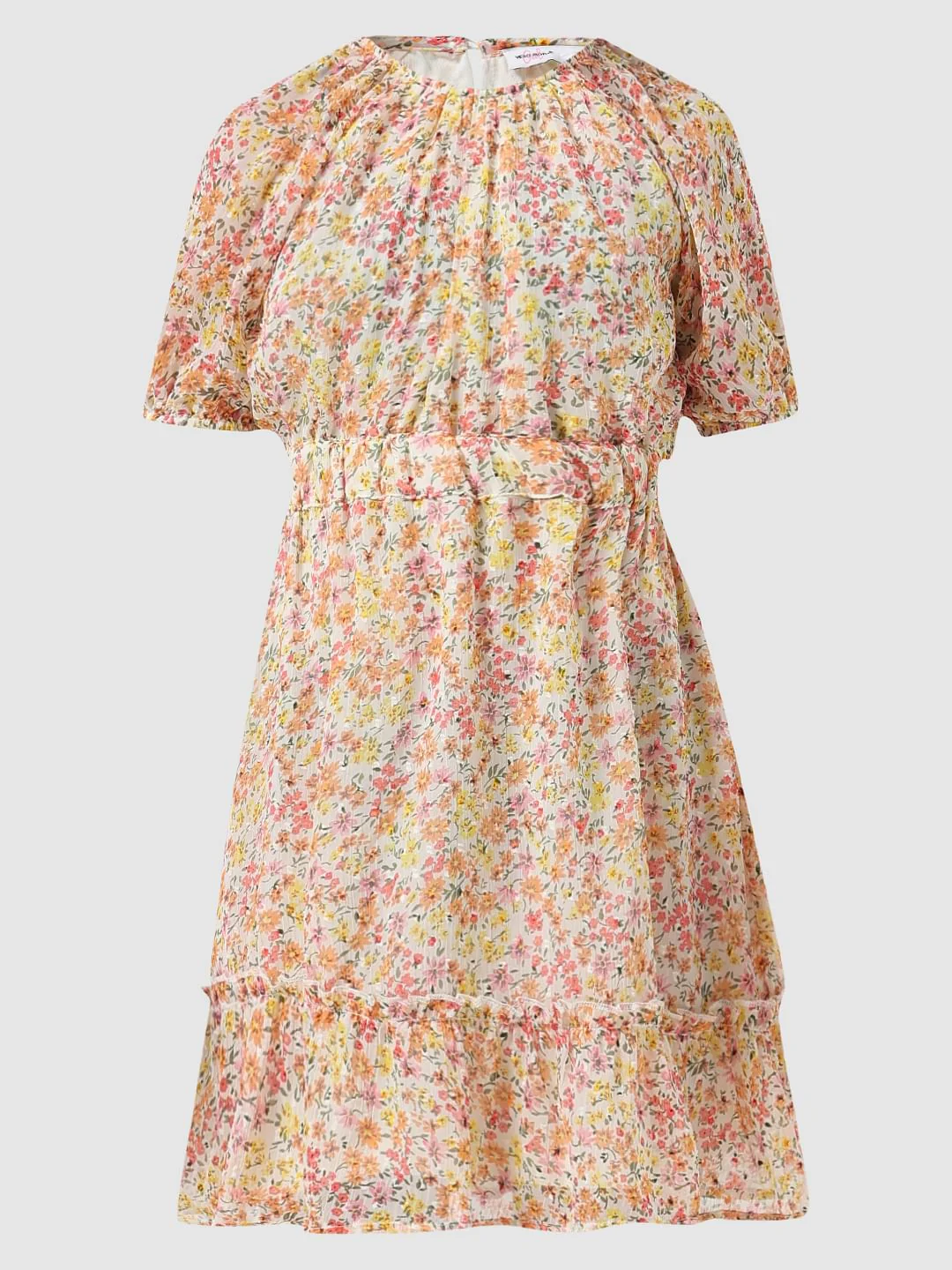 Girl Off-White Floral Fit & Flare Dress - Image 6