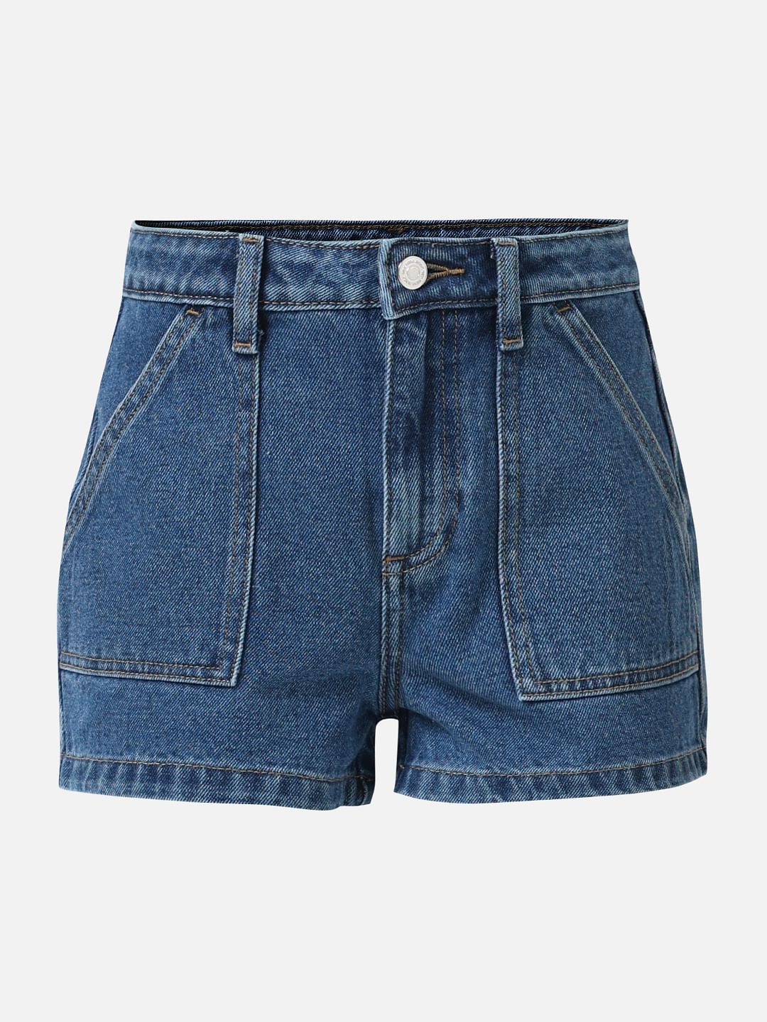 Girl Blue Mid Rise Denim Shorts - Image 5