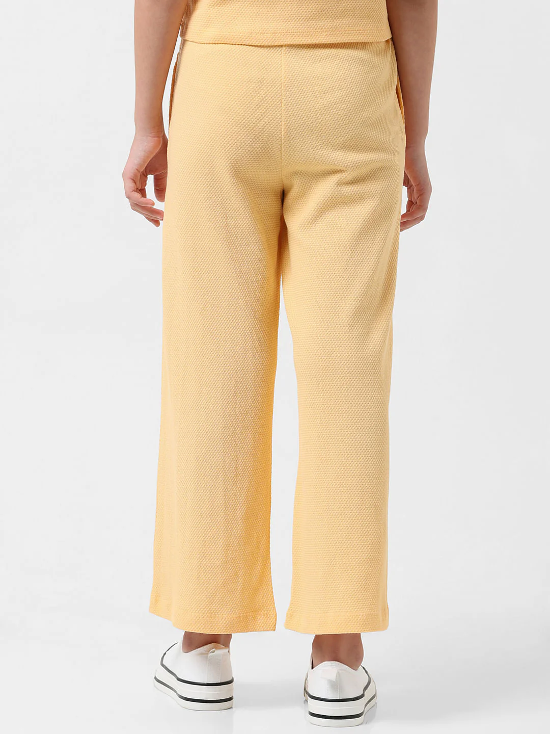 Girl Orange Mid Rise Textured Flared Joggers - Image 3