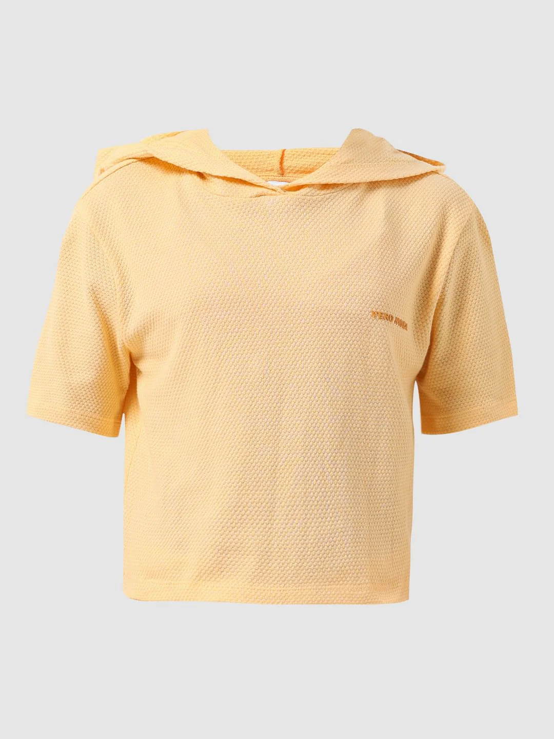 Girl Orange Textured Hooded Top - Image 6