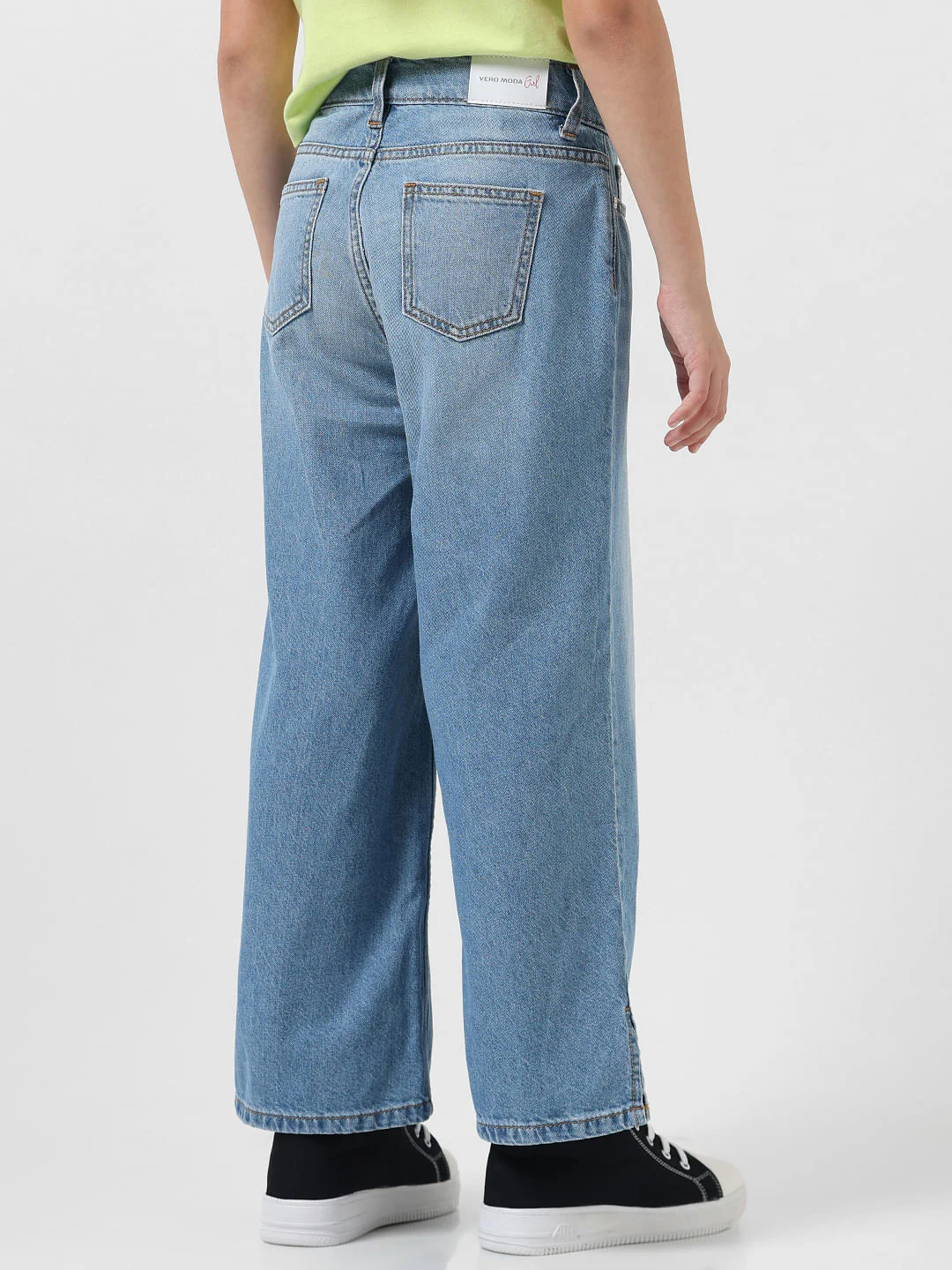 Girl Blue High Rise Wide Leg Jeans - Image 3