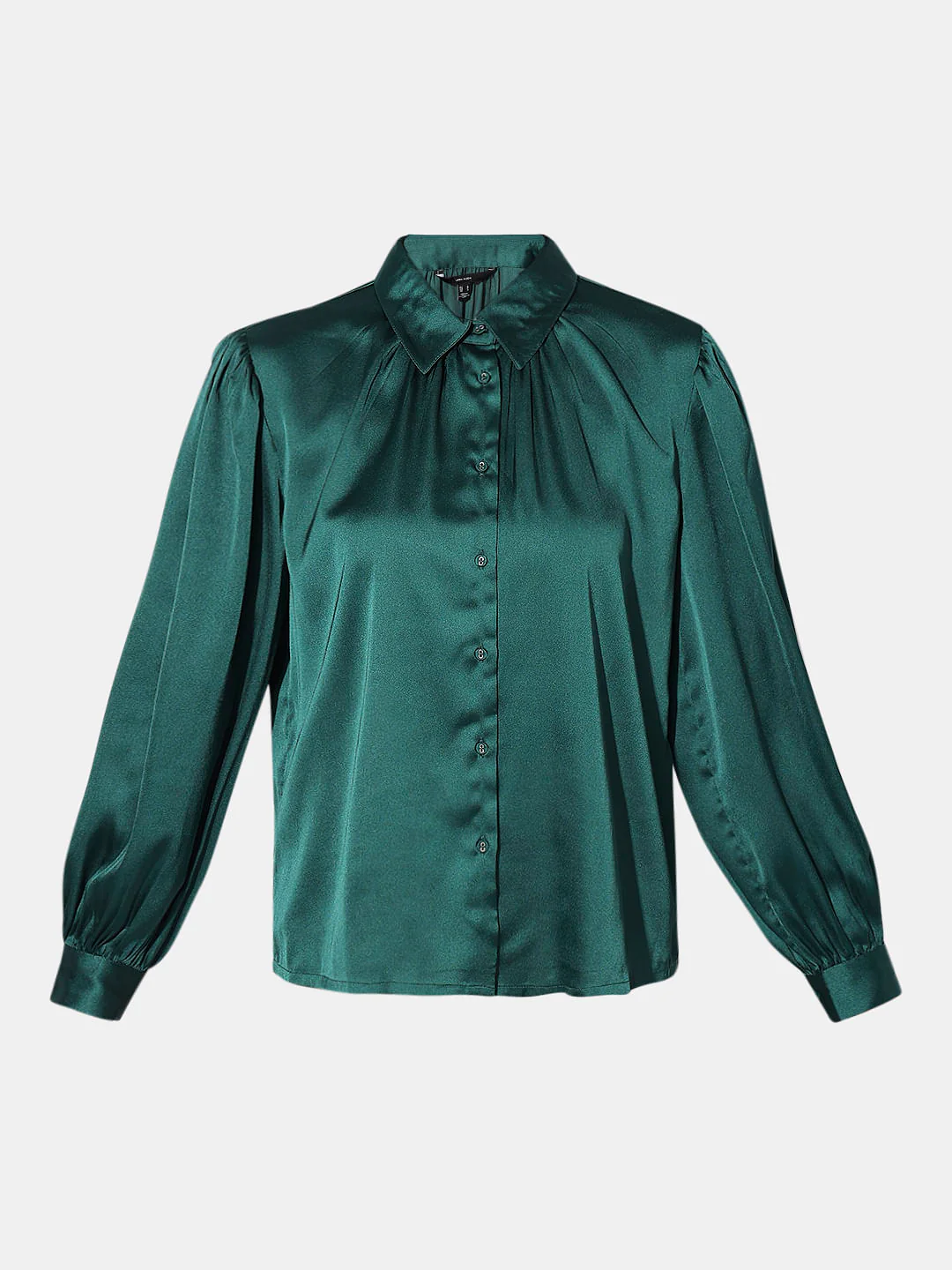 Dark Green Satin Shirt - Image 7