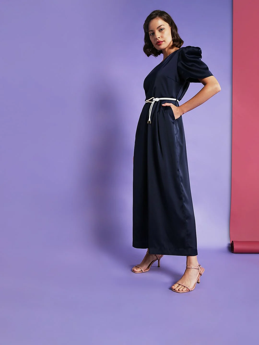 Marquee Blue One Shoulder Jumpsuit - Image 3