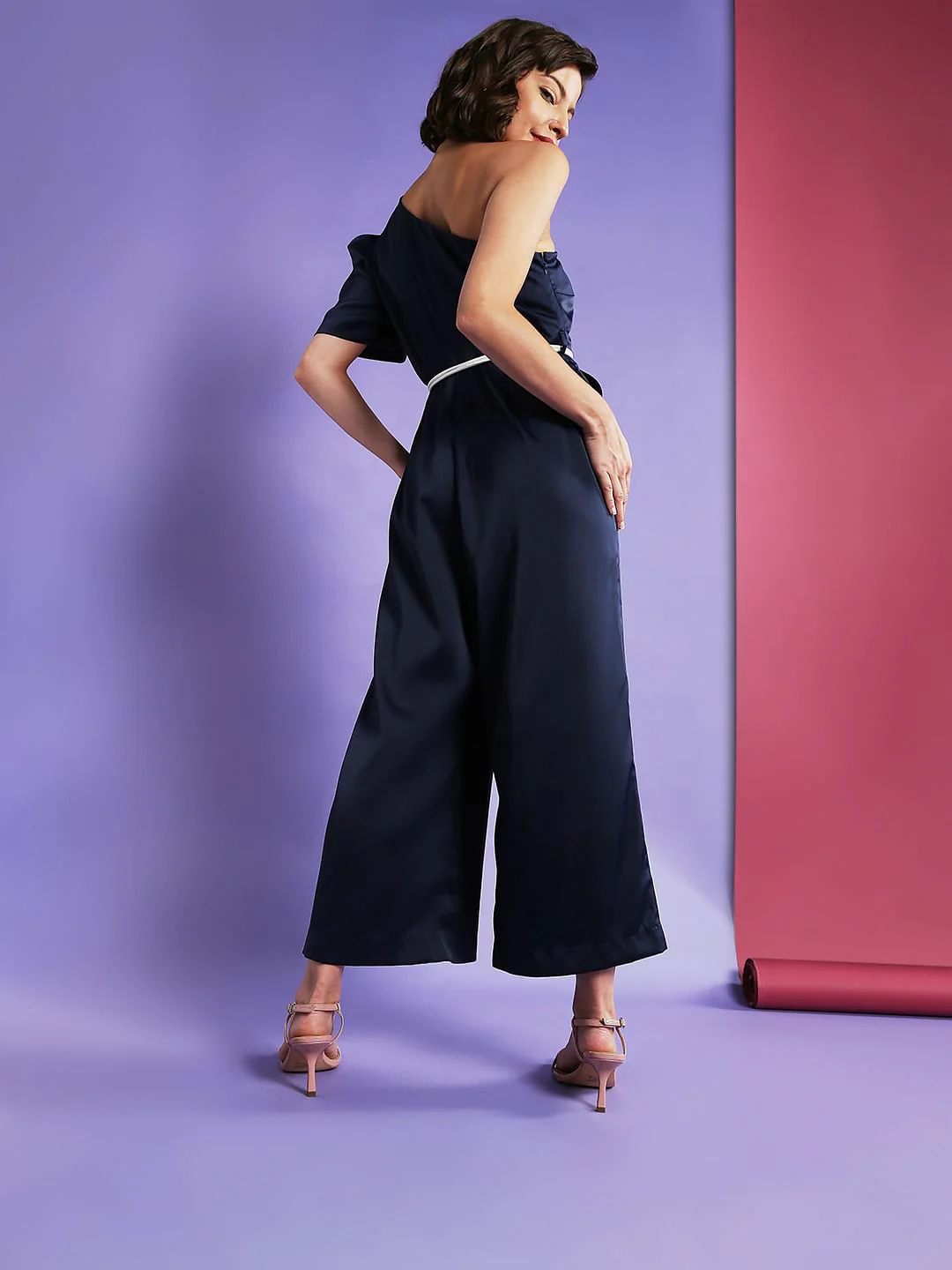 Marquee Blue One Shoulder Jumpsuit - Image 4