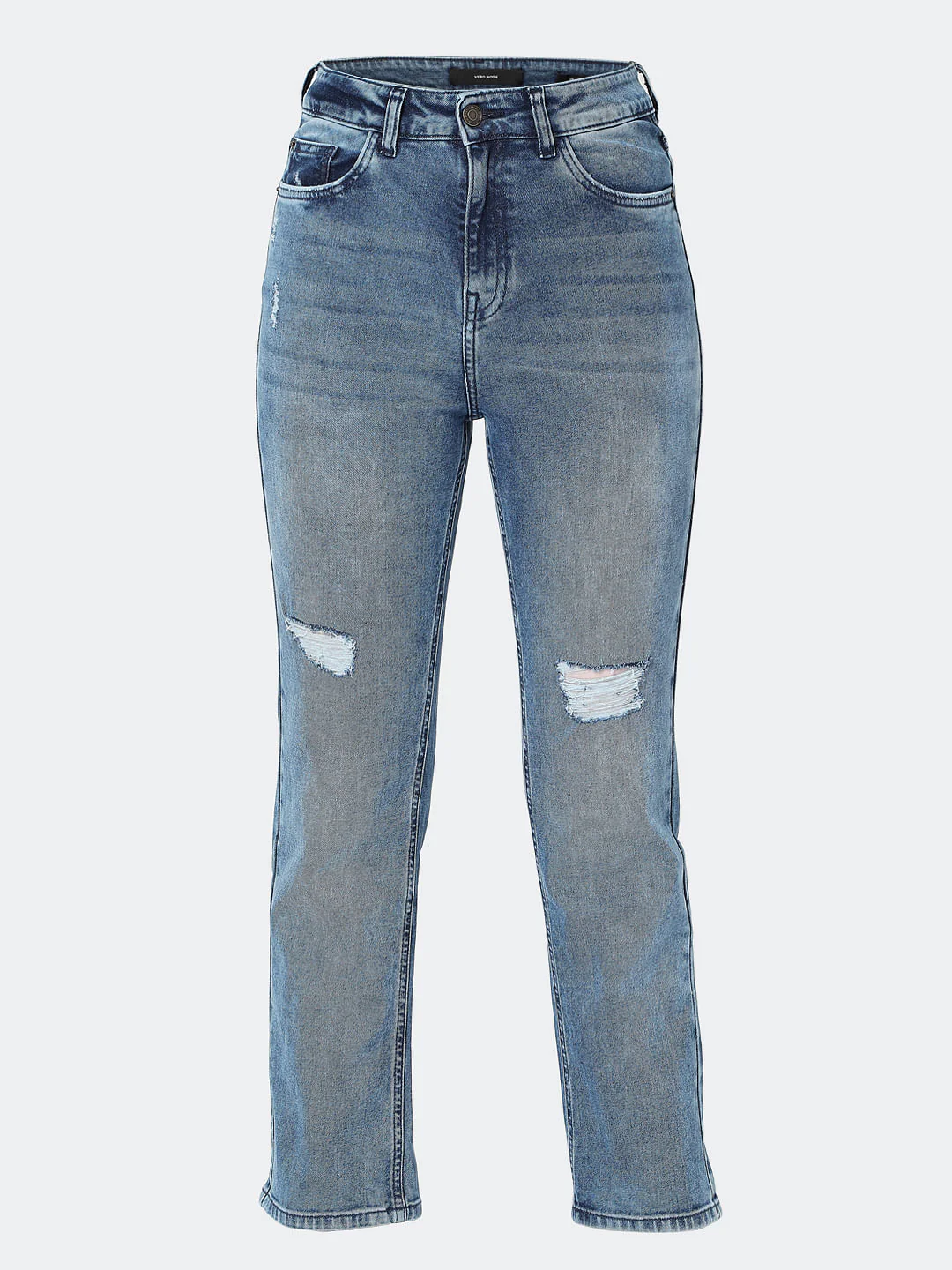 Blue High Rise Jade Straight Fit Jeans - Image 7