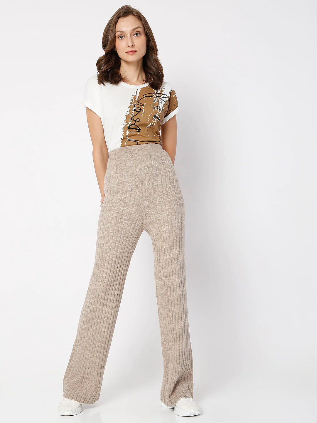 Brown High Rise Wide Leg Co-Ord Pants - Image 6
