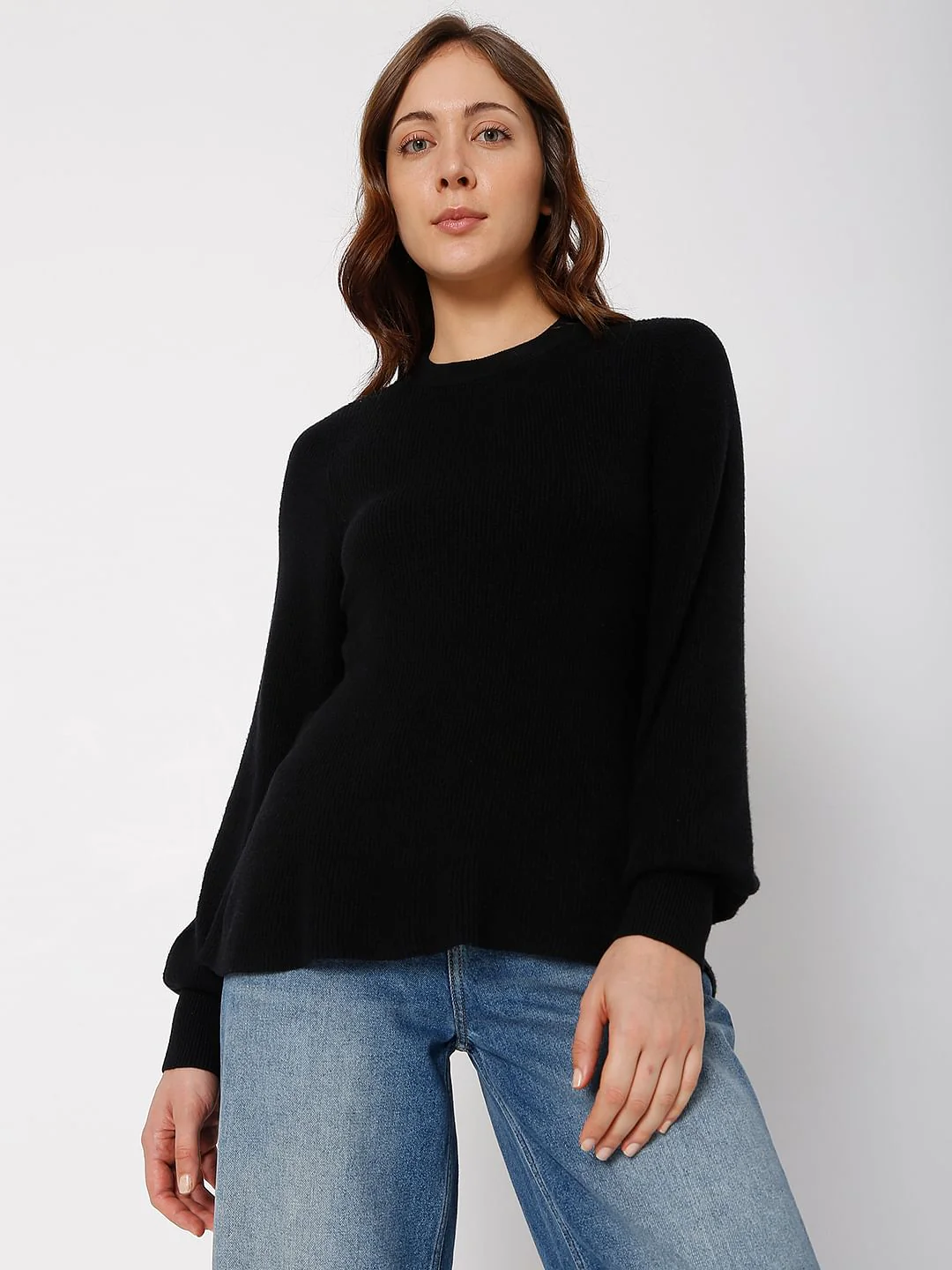 Black Peplum Pullover - Image 2