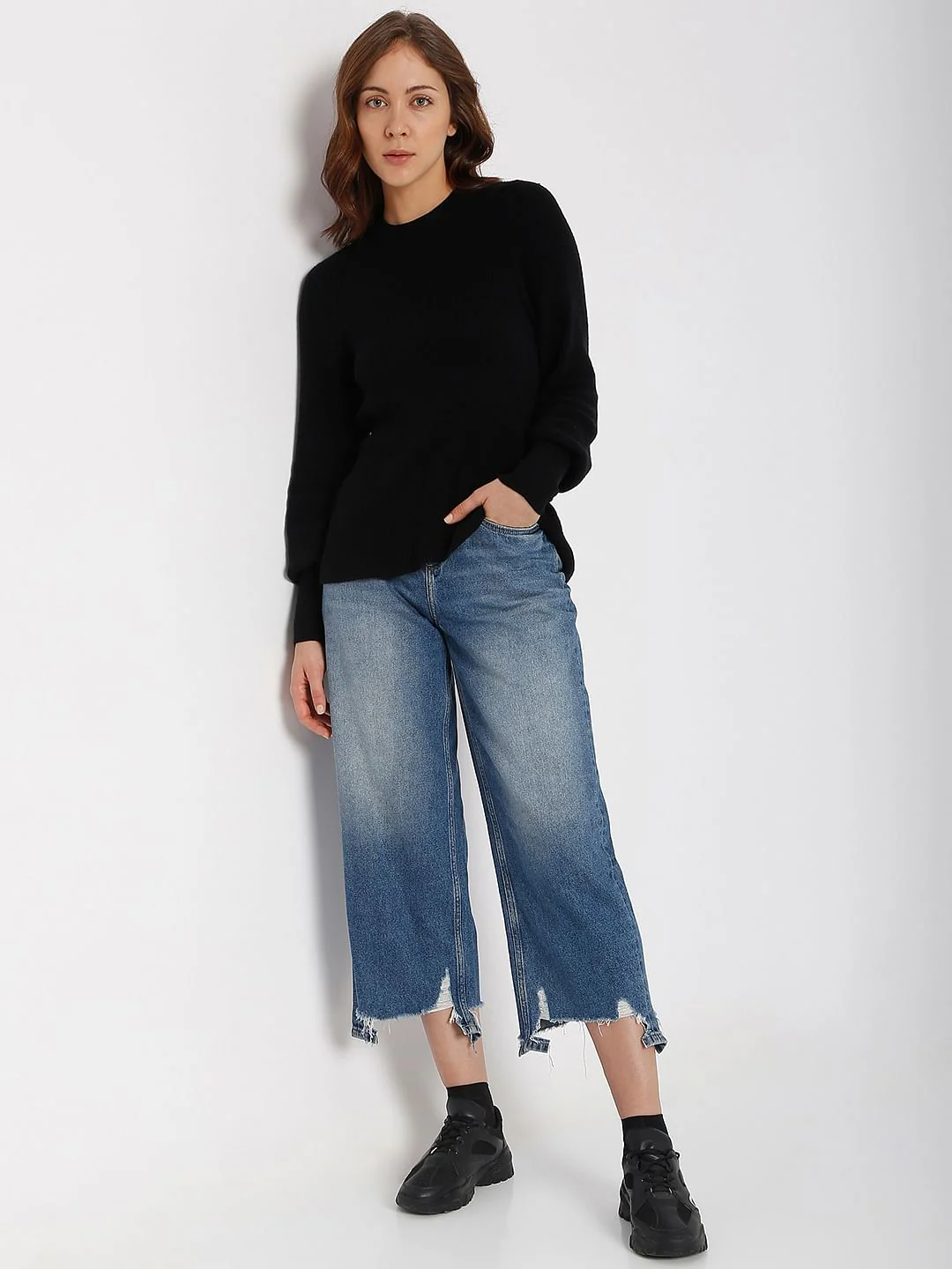 Black Peplum Pullover - Image 5