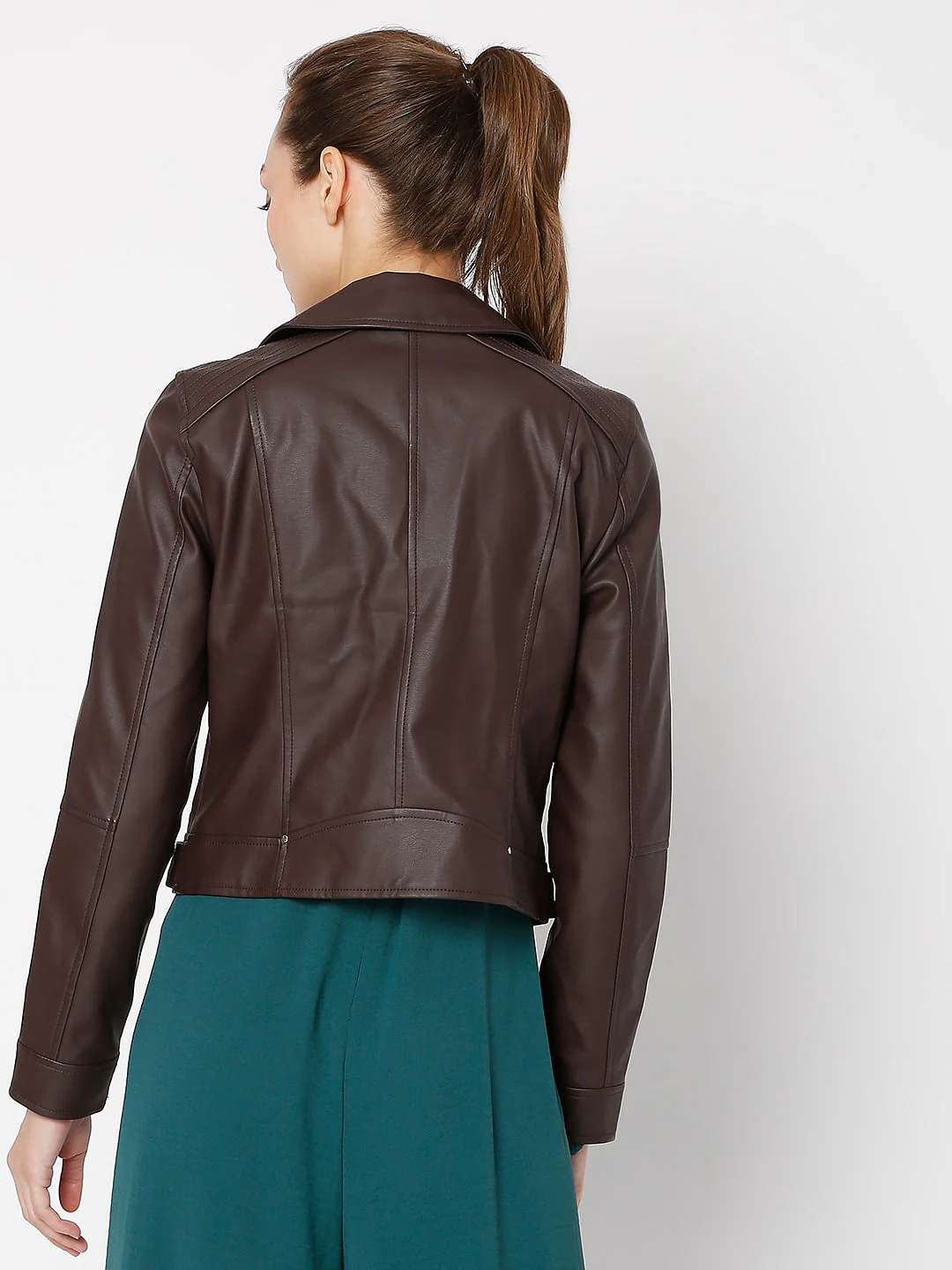 Dark Brown Biker Jacket - Image 4