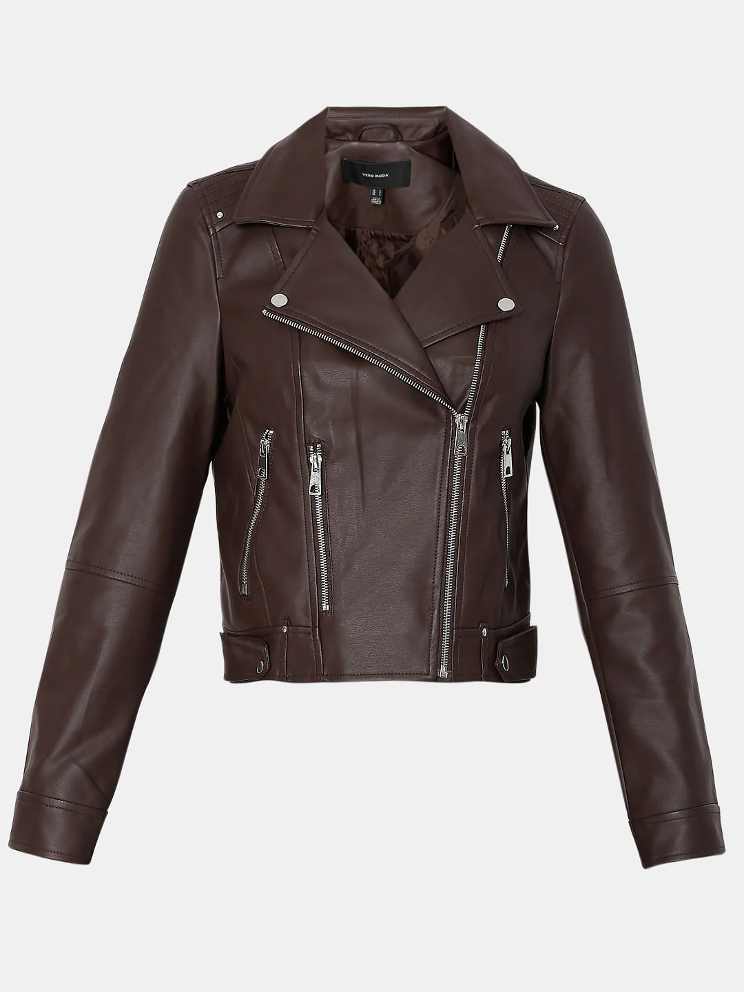 Dark Brown Biker Jacket - Image 7