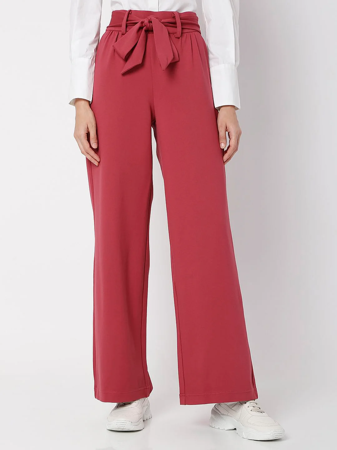 Red High Rise Co-Ord Pants - Image 2