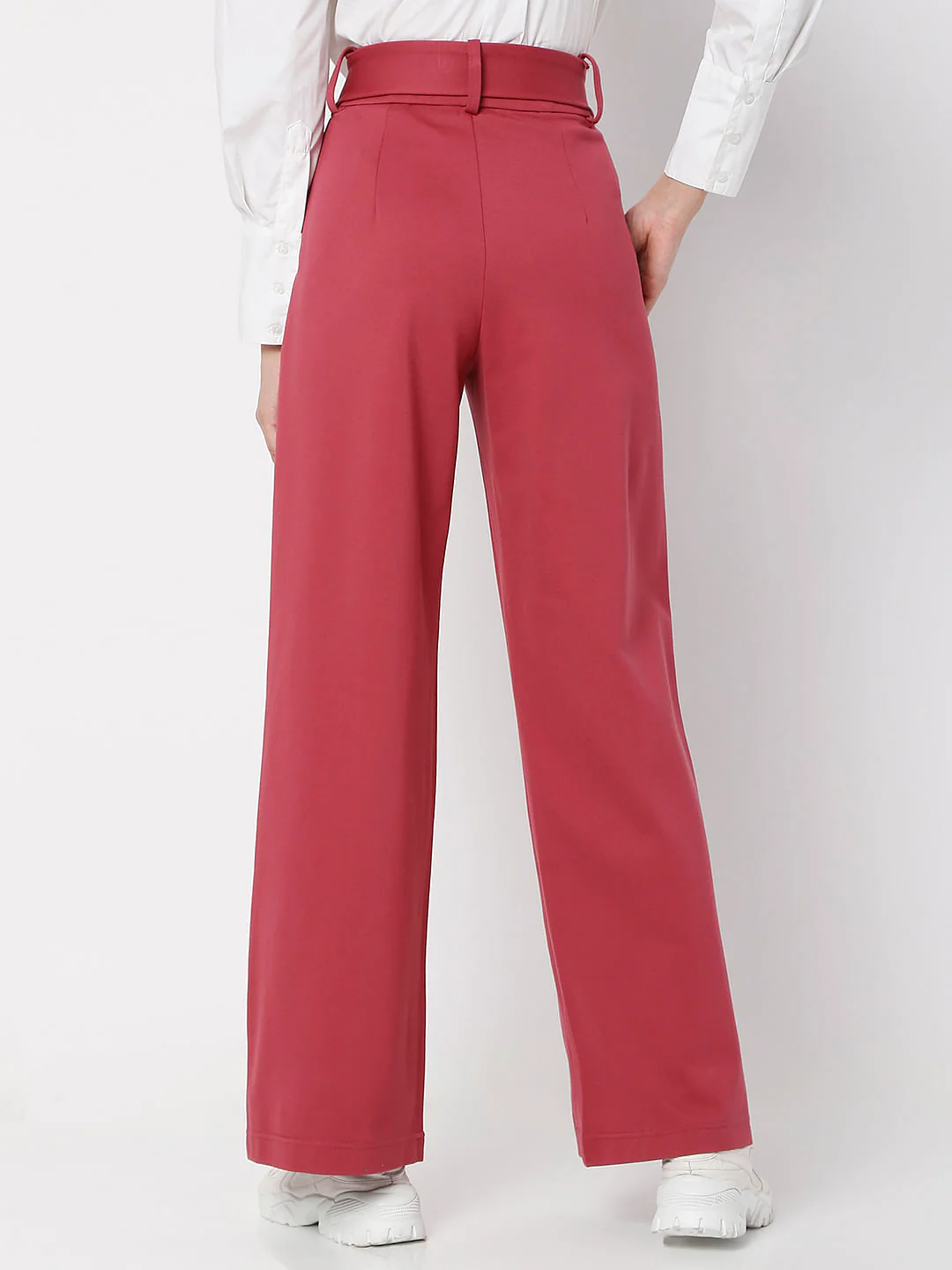 Red High Rise Co-Ord Pants - Image 4