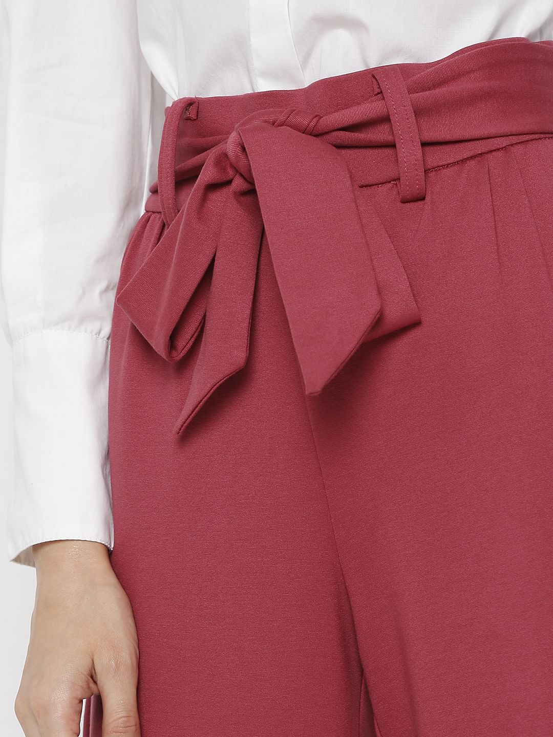Red High Rise Co-Ord Pants - Image 5