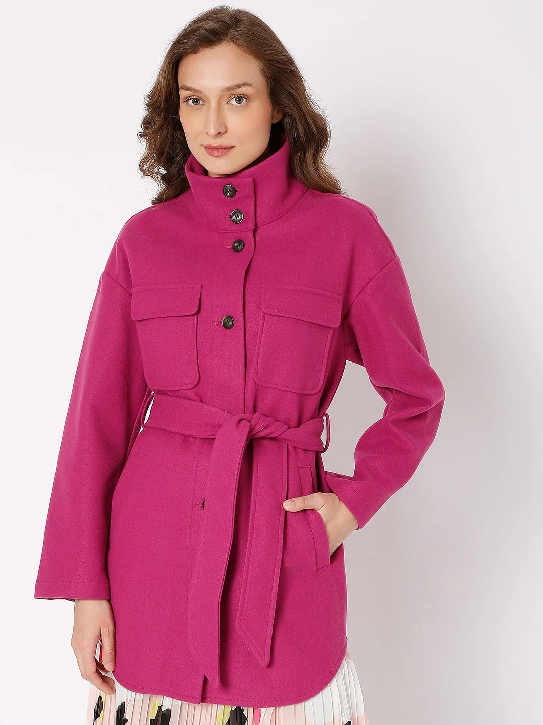 Pink Turtle Neck Jacket - Image 2