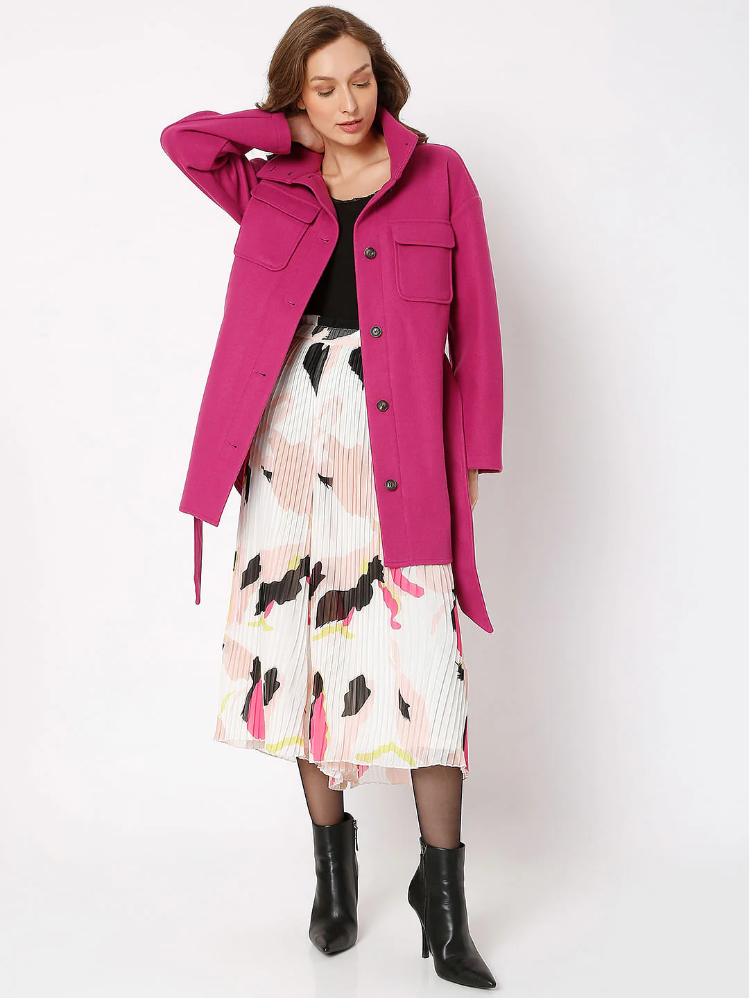 Pink Turtle Neck Jacket - Image 5