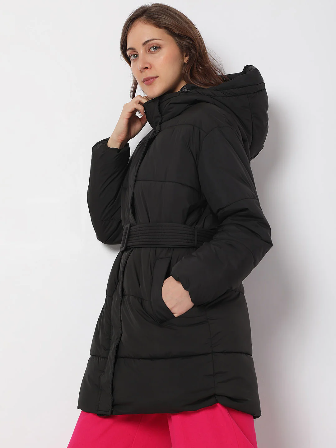 Black Long Puffer Jacket - Image 3