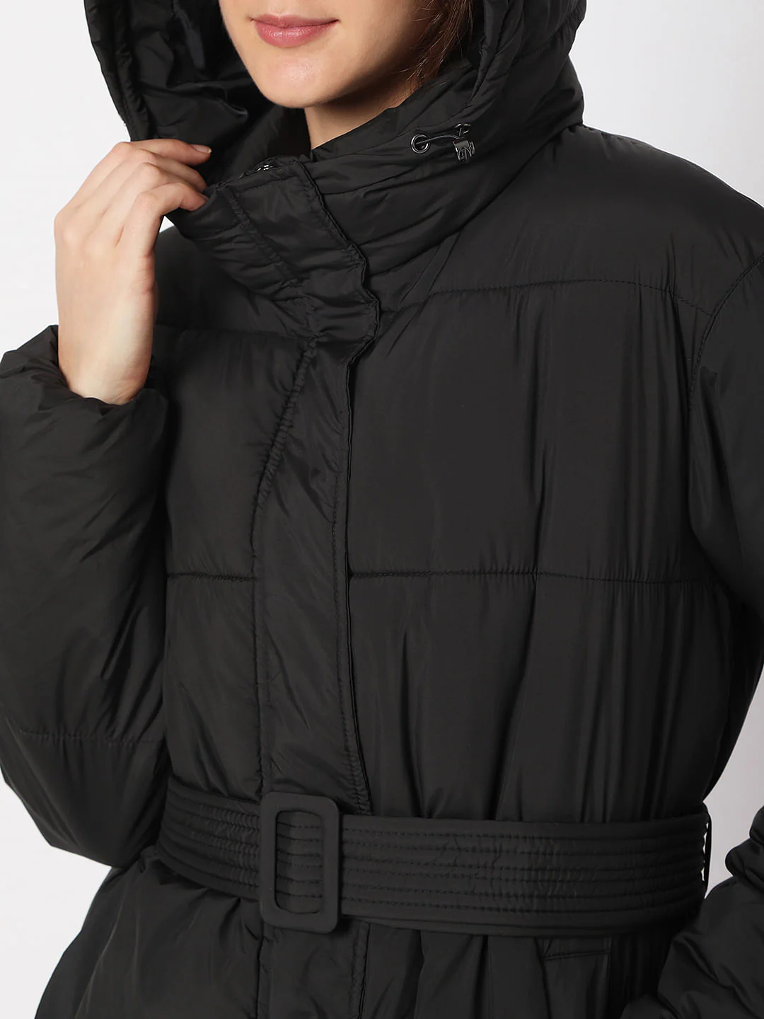 Black Long Puffer Jacket - Image 6