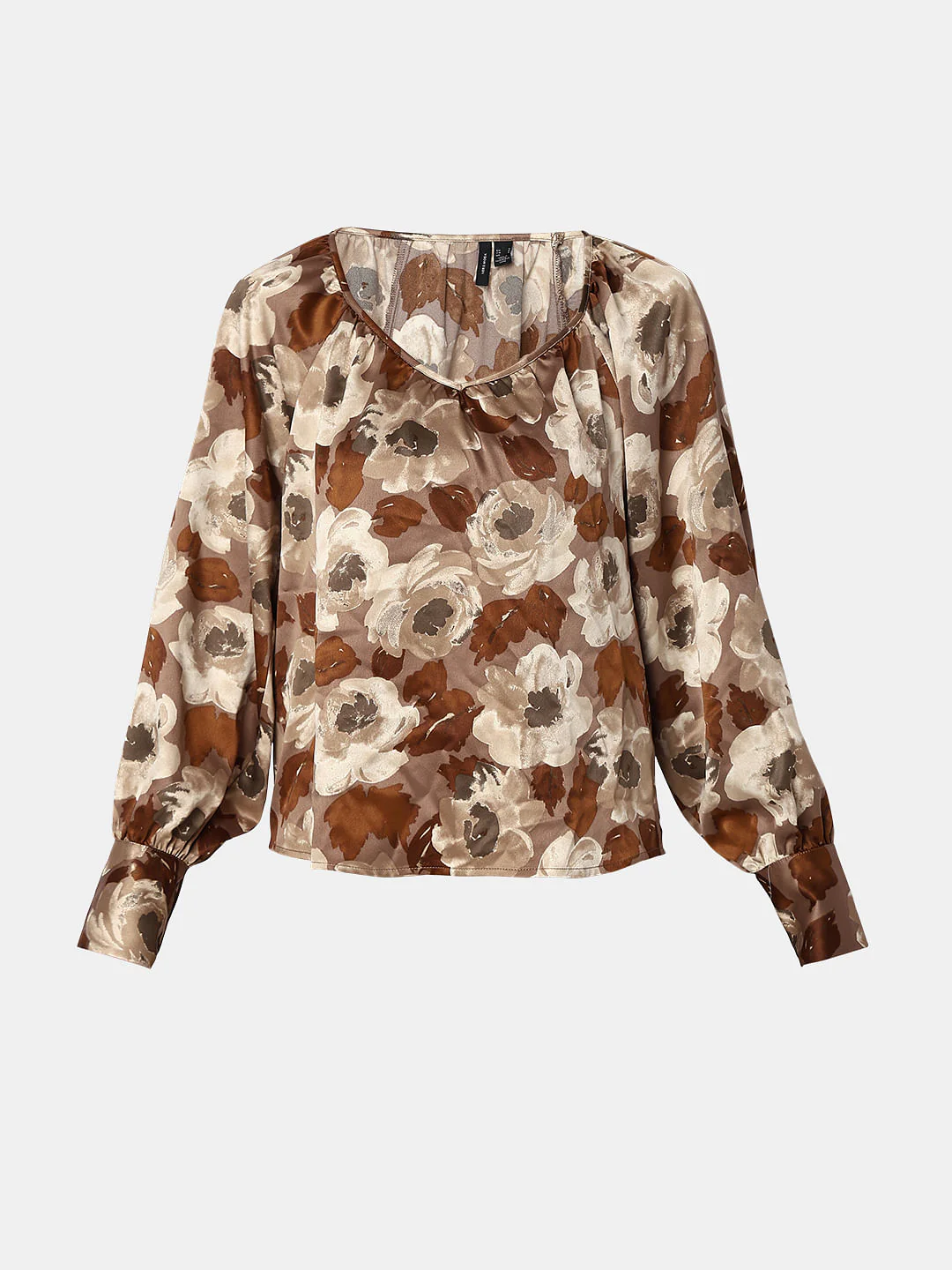Brown Floral Print Top - Image 7