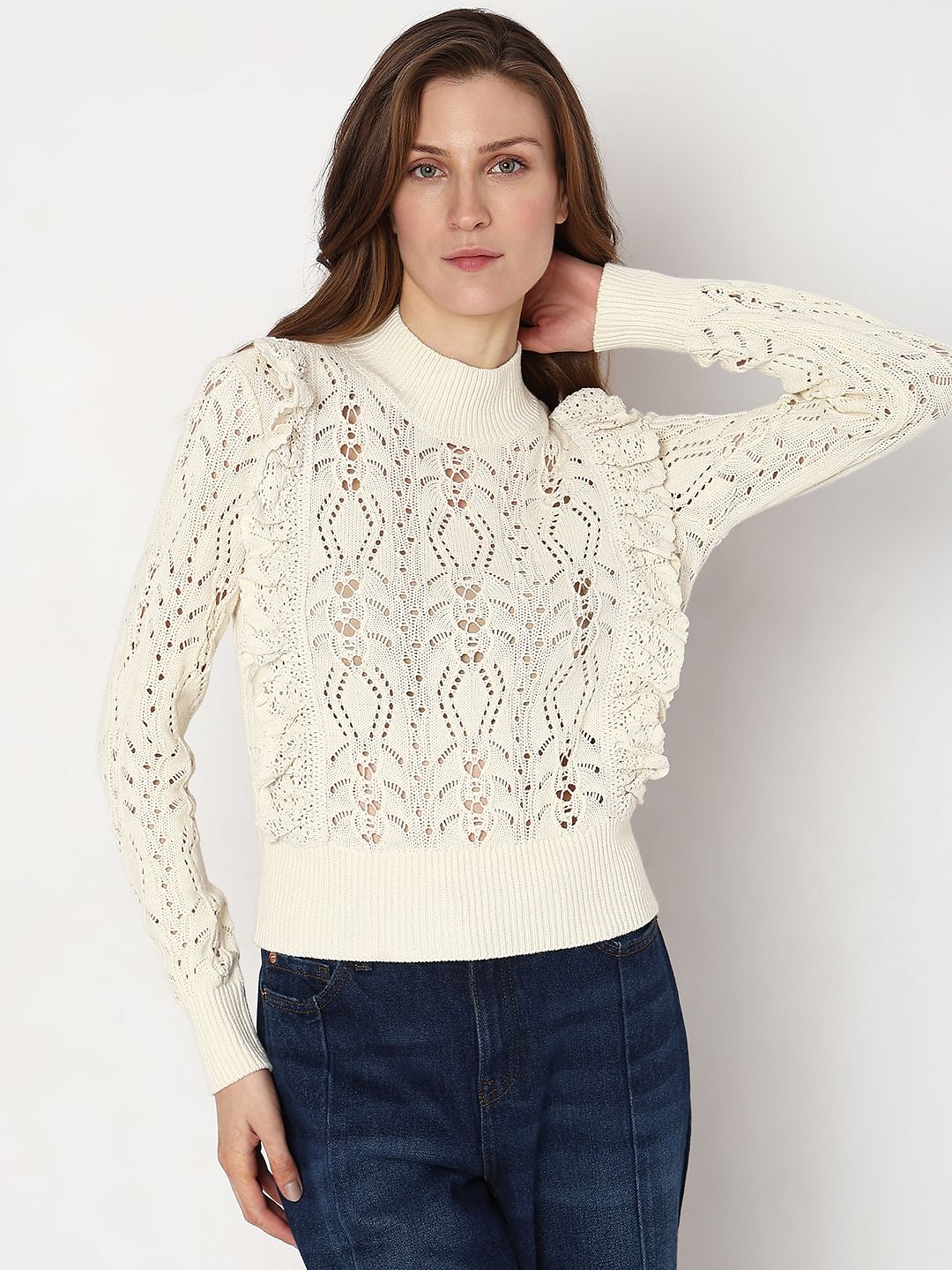 Off-White High Neck Knitted Pullover - Image 2