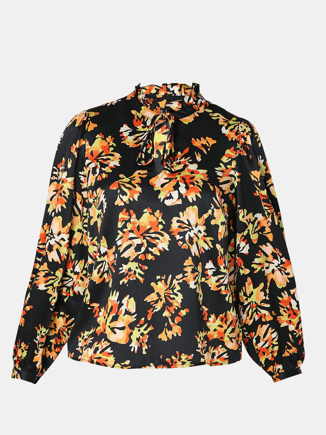 Black Floral Print Top - Image 7