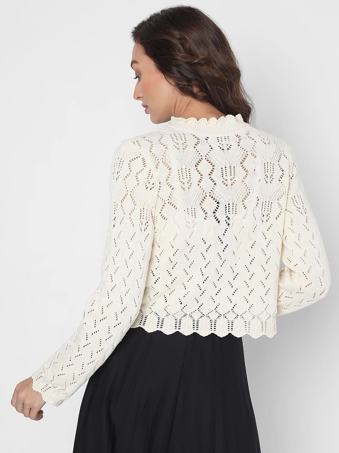 Beige Pointelle Cardigan - Image 4