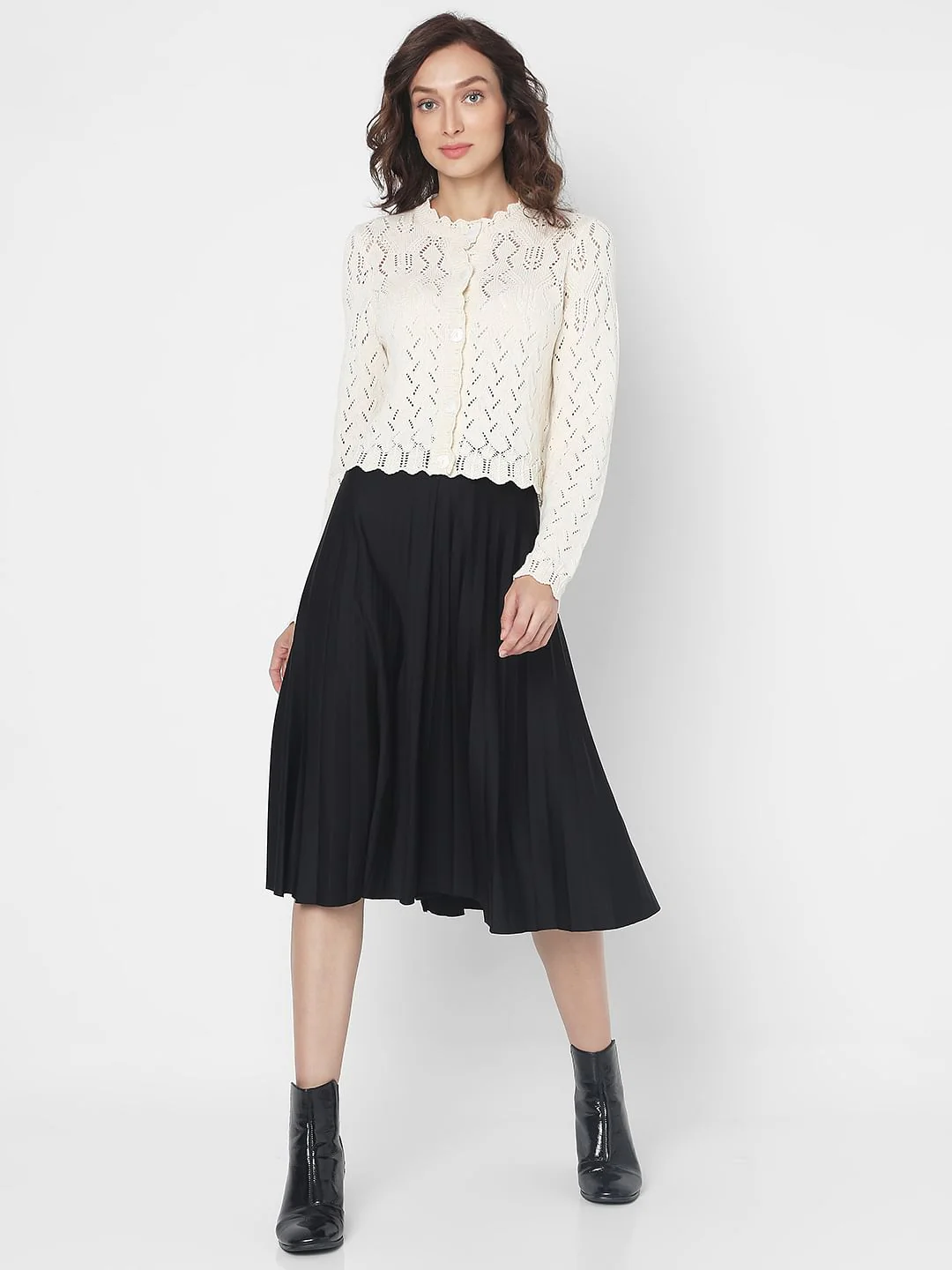 Beige Pointelle Cardigan - Image 5