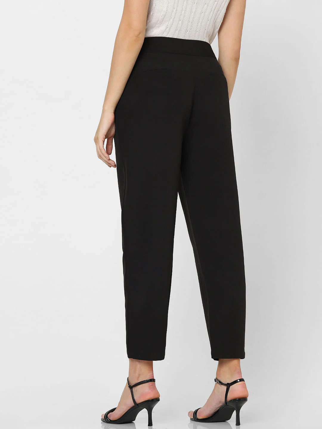 Black High Rise Straight Fit Pants - Image 4