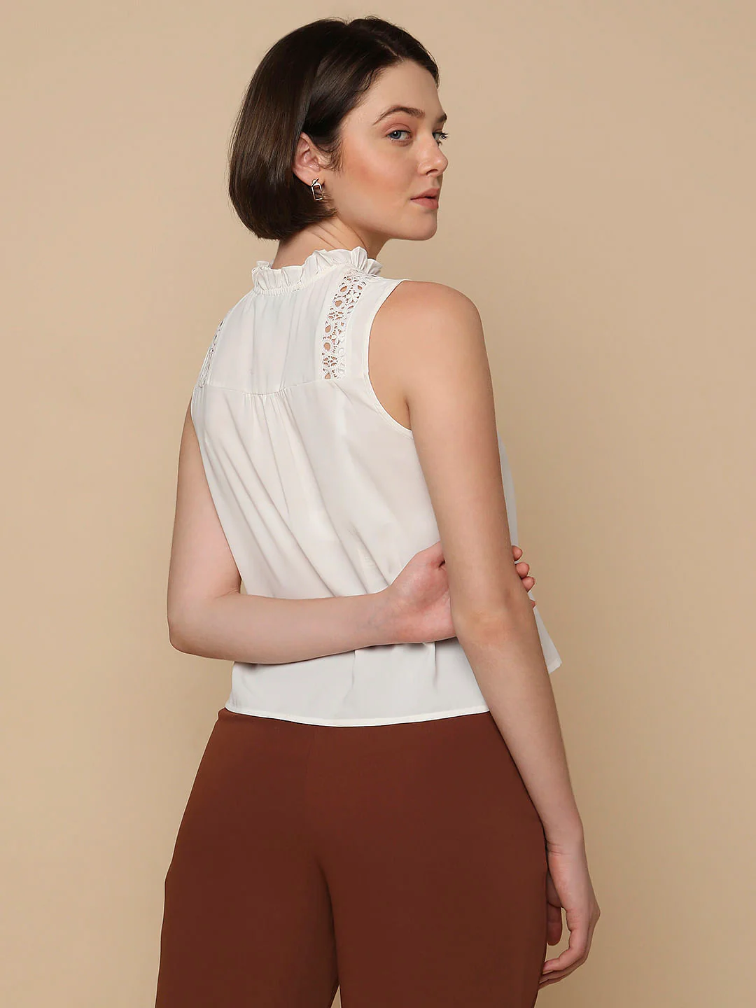 White Lace Insert Top - Image 4