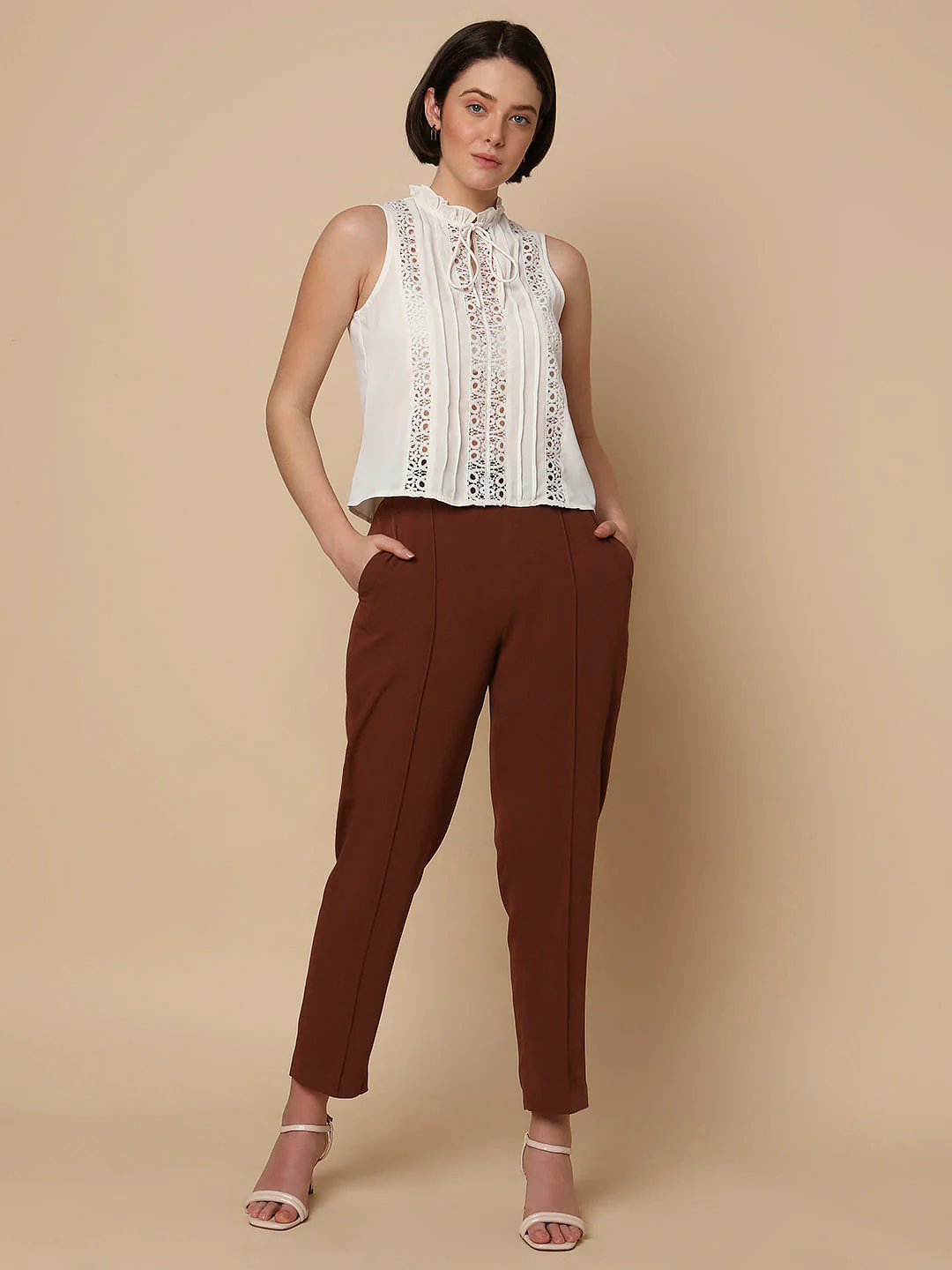 White Lace Insert Top - Image 5