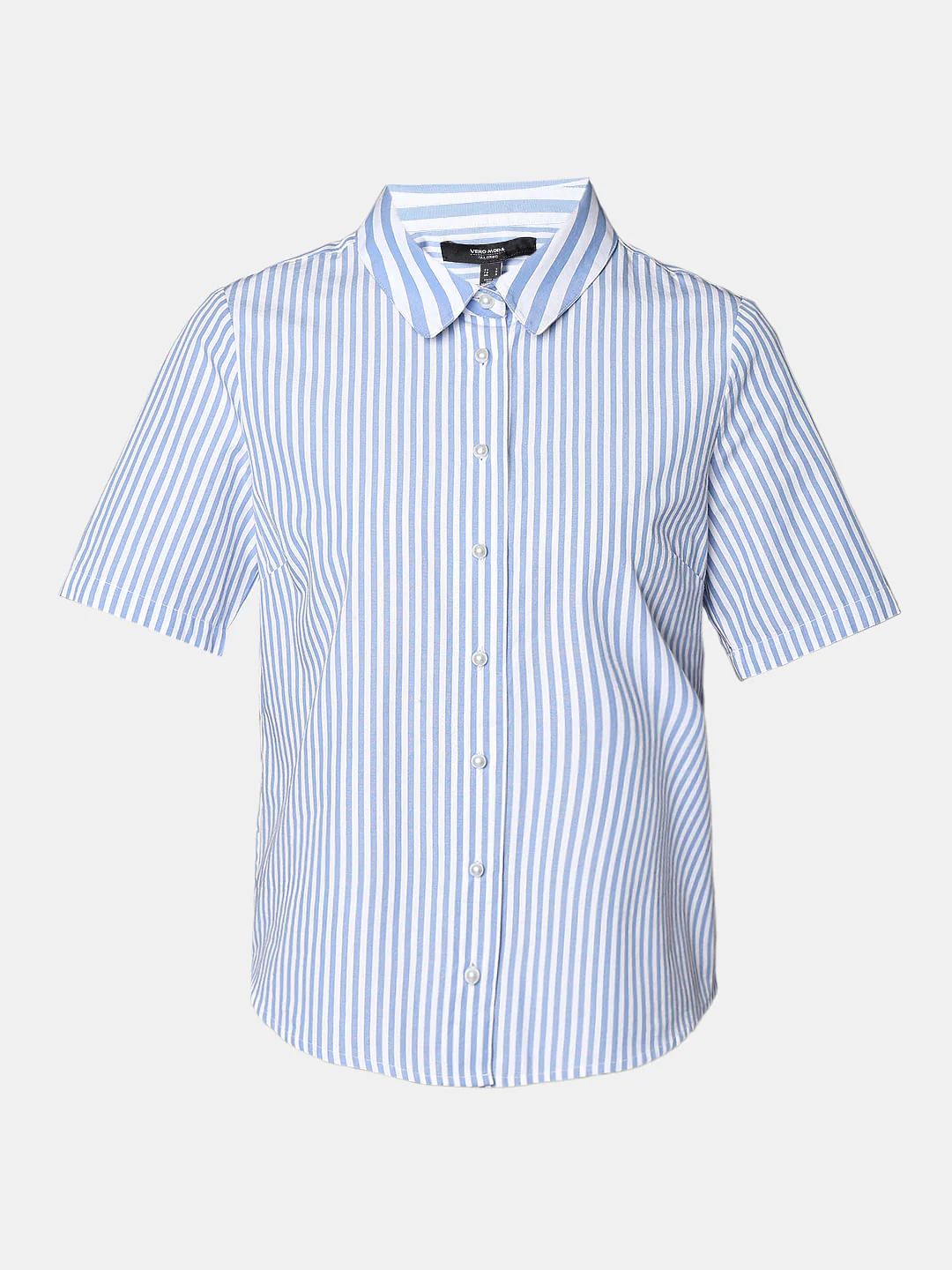 Blue Striped Short Sleeves Shirt - Image 7