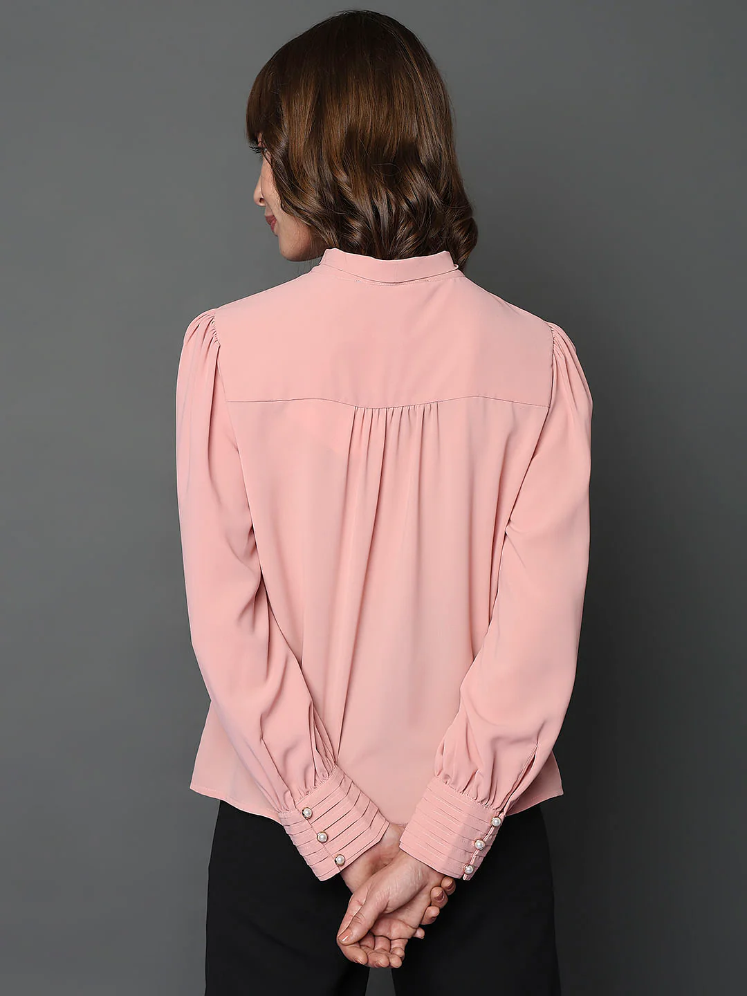 Pink Tie-Up Detail Shirt - Image 4