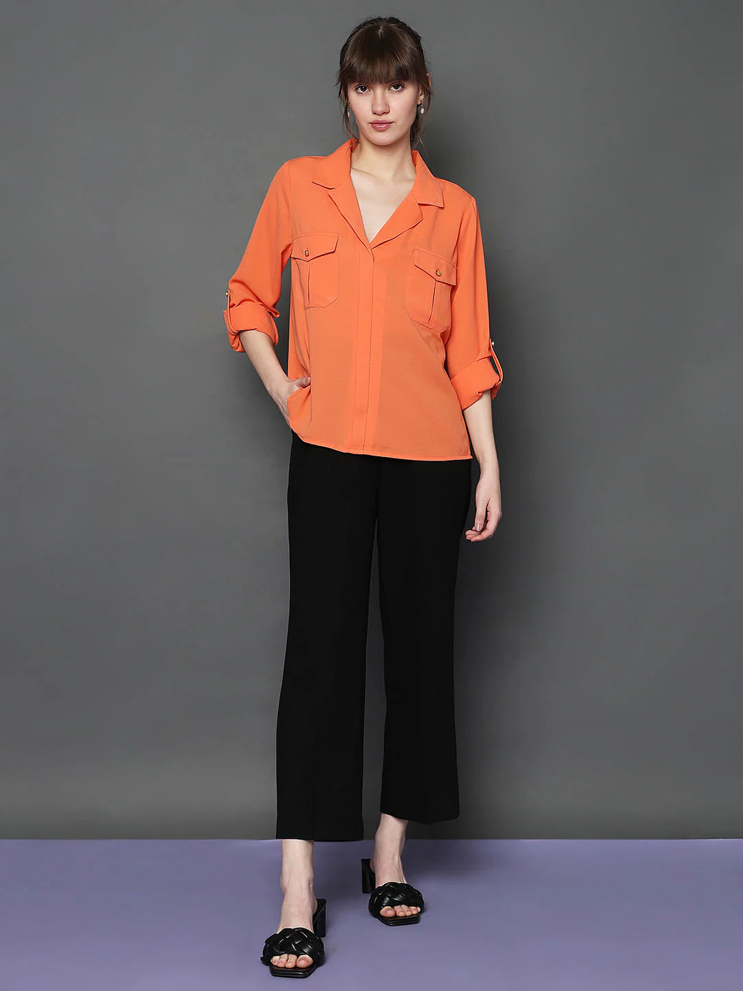 Coral Utility Pockets Shirt - Image 5