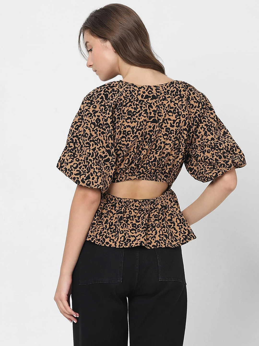 Brown Animal Print Top - Image 4
