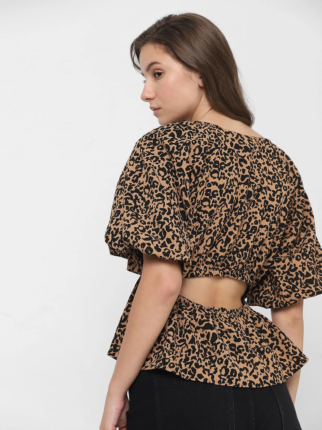 Brown Animal Print Top - Image 8