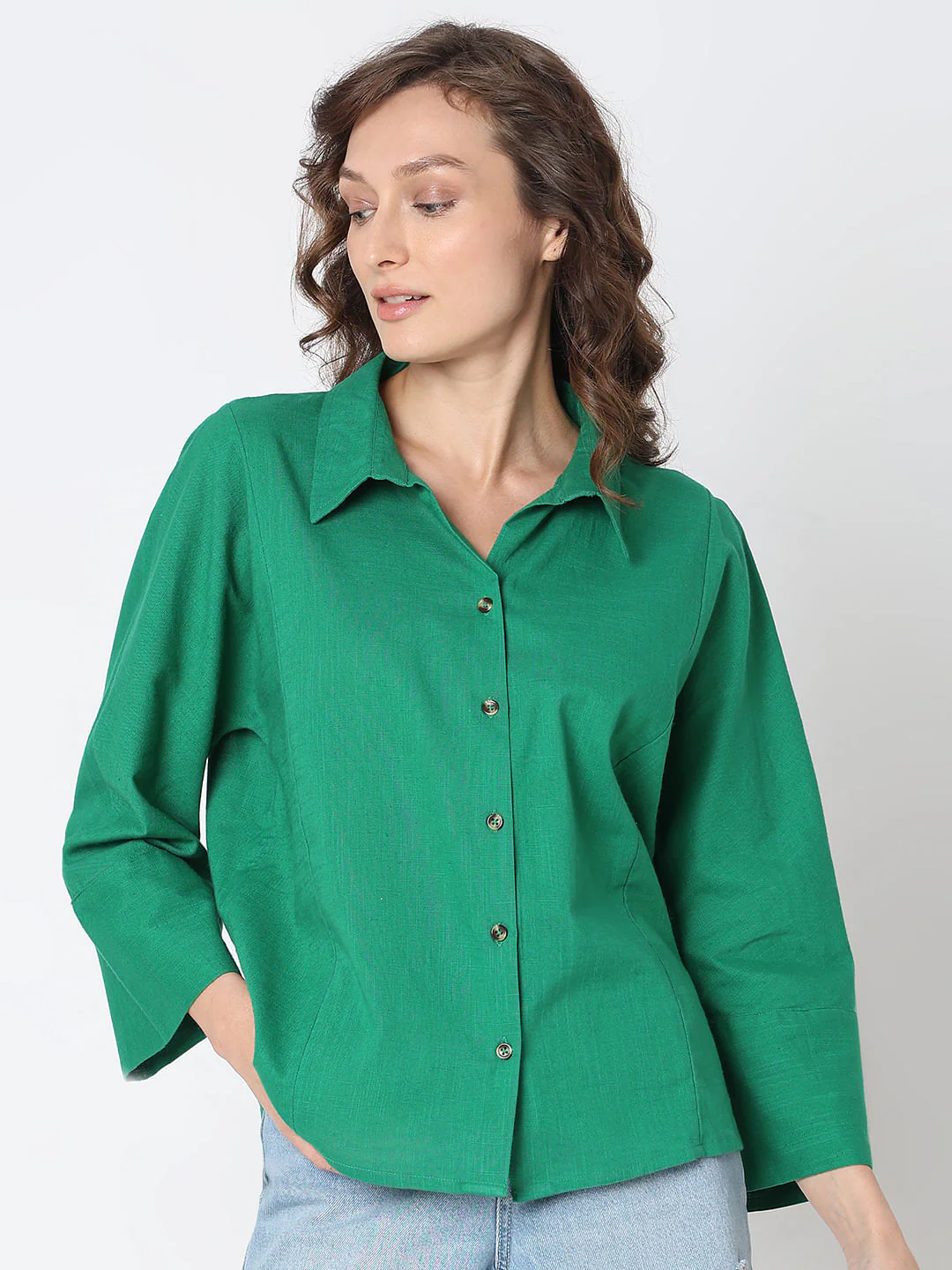 Green Cotton Shirt - Image 2