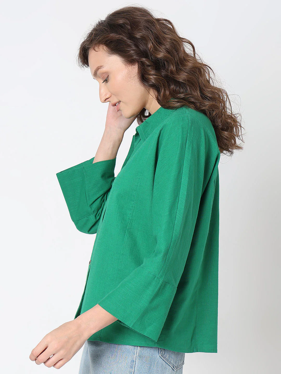 Green Cotton Shirt - Image 3