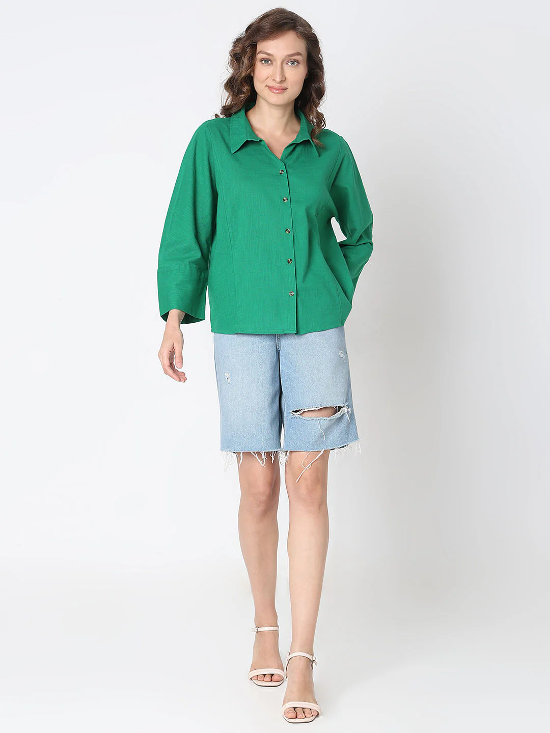 Green Cotton Shirt - Image 5