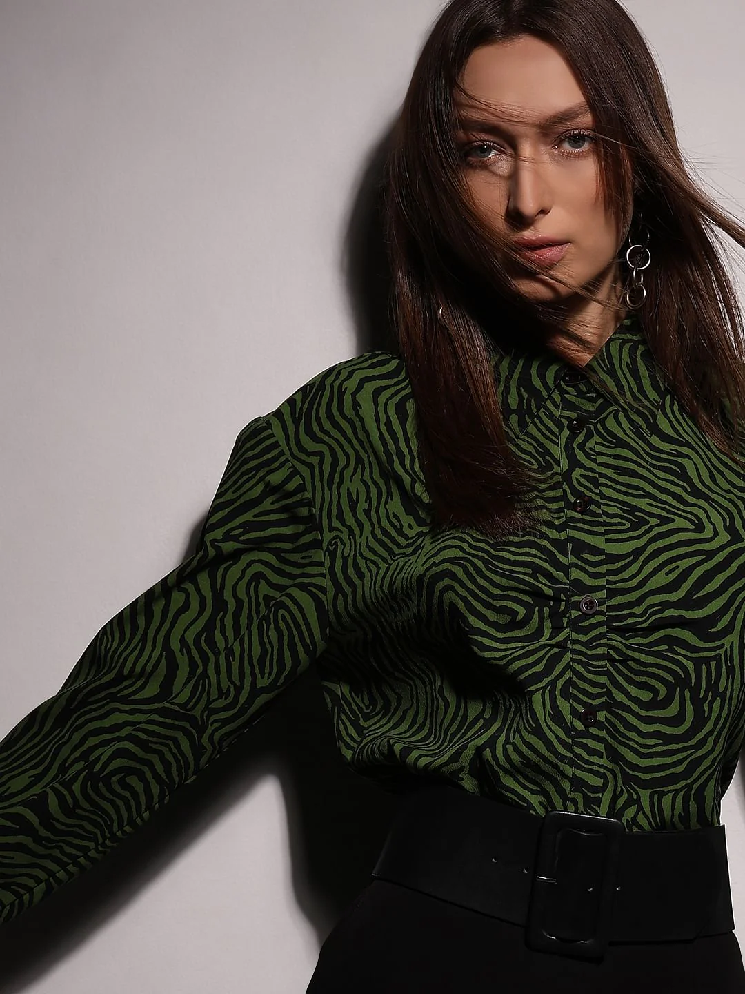 Green Printed Shirt