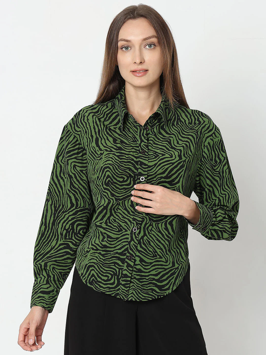 Green Printed Shirt - Image 2